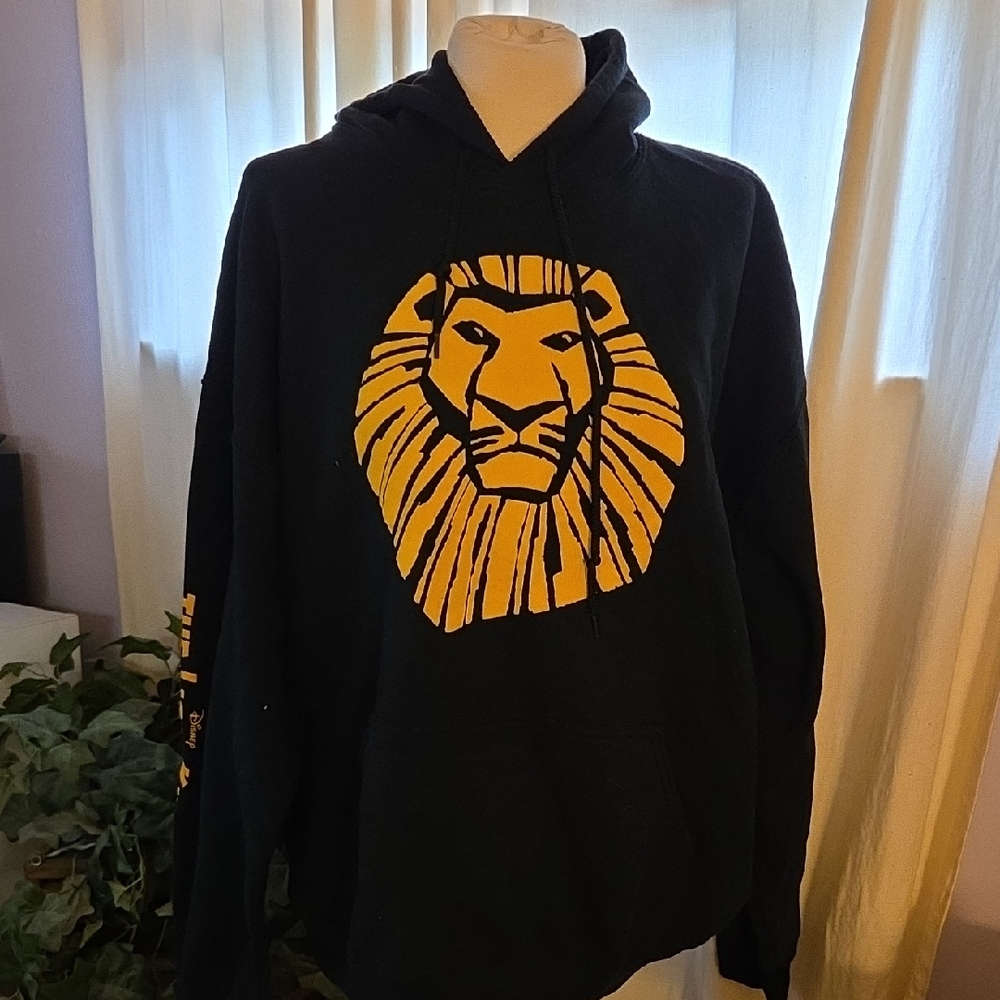 Disney Black Hoodie with Yellow Lion Design